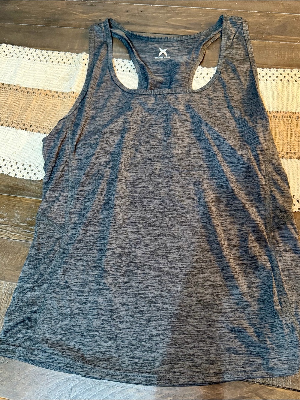 Game Time Heathered Gray Racerback Tank Top